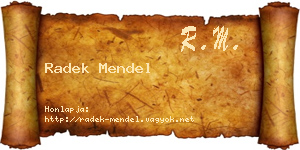 Radek Mendel névjegykártya